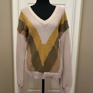 Hem & Thread Multicolor V-Neck Sweater